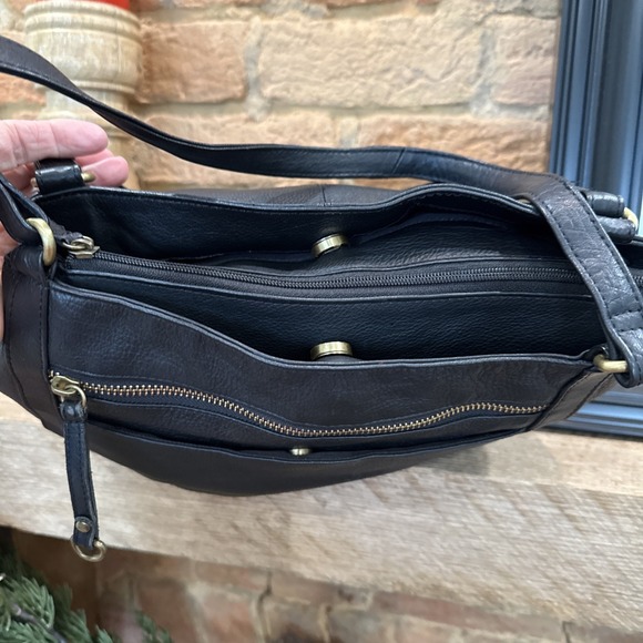 Great  American Leather Works Handbag Shoulder Bag Black  Leather Purse - Picture 5 of 11